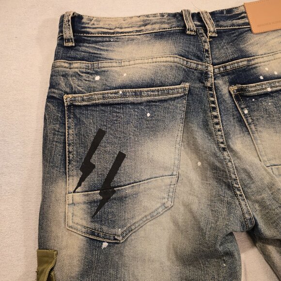 Smoke Rise Cargo Fashion Denim Streetwear Street Ware Wear Mens Jeans Doodle Uti - Picture 10 of 16